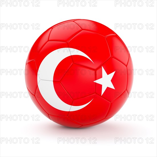 Turkey soccer football ball with Turkish flag isolated on white background