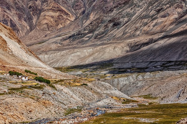 Kardung village in Himalayas mountains near Kardung La Pass