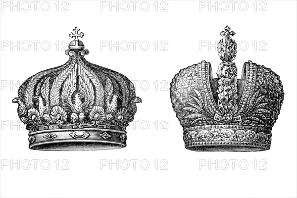 Imperial Crown of Napoleon I and a Russian Imperial Crown