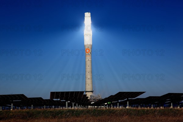 High-tech Gemasolar solar power plant in Fuentes de Andalucia near Seville