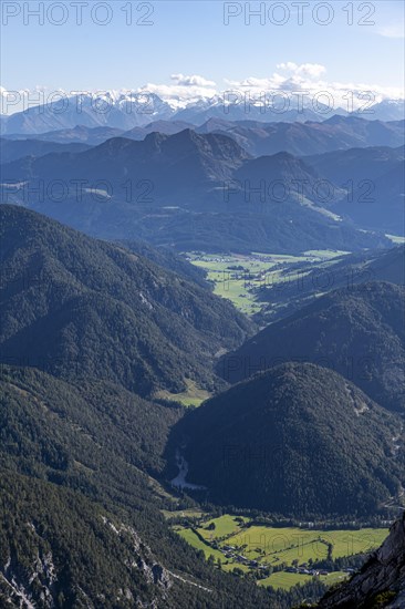 Valleys and forested mountains