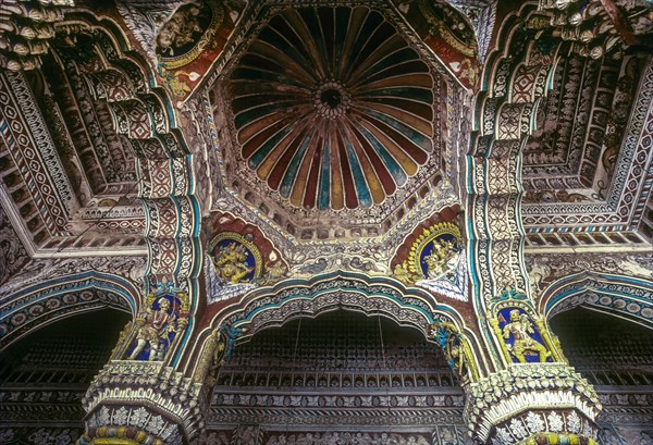 Ceiling of Maratha darbar hall in Thanjavur