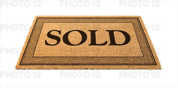 Sold welcome mat isolated on A white background