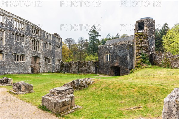 Panorama of Berry Pomeroy Castle