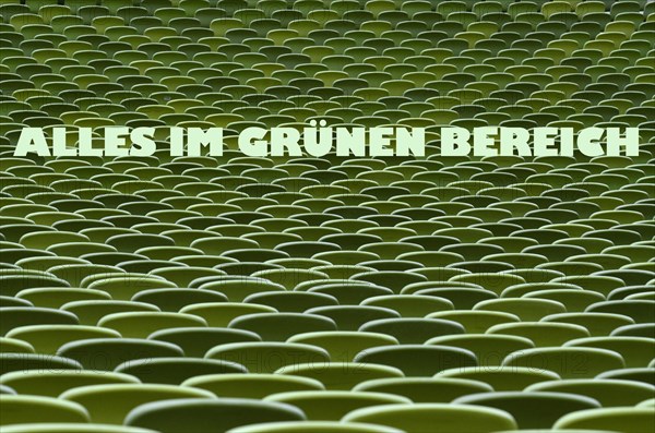 Green rows of seats in the Olympic Stadium in Munich