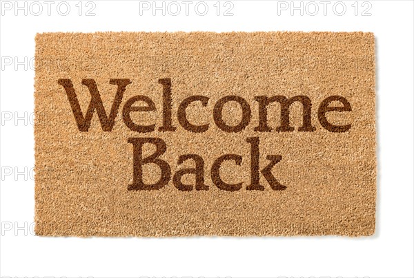 Welcome back house mat isolated on A white background