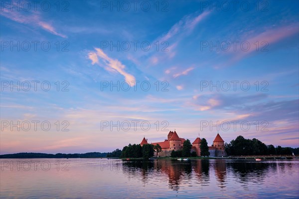 Trakai Island Castle in lake Galve