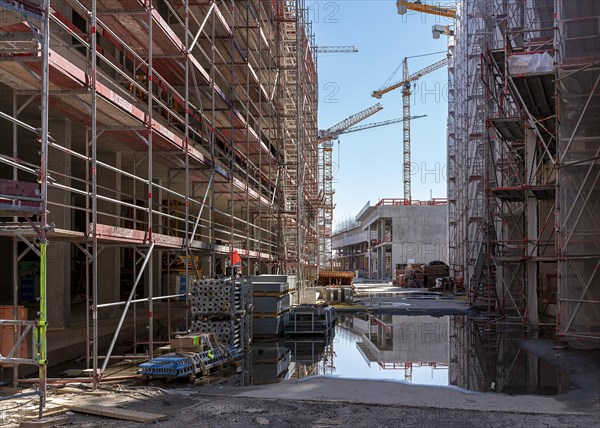 Major construction site at Ueberseequartier and Hafencity