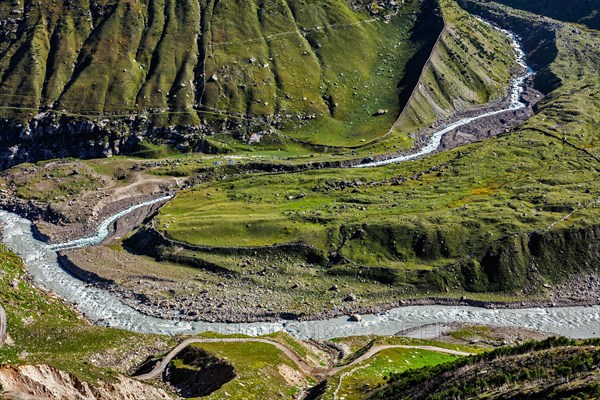 View of Lahaul valley with Chandra river