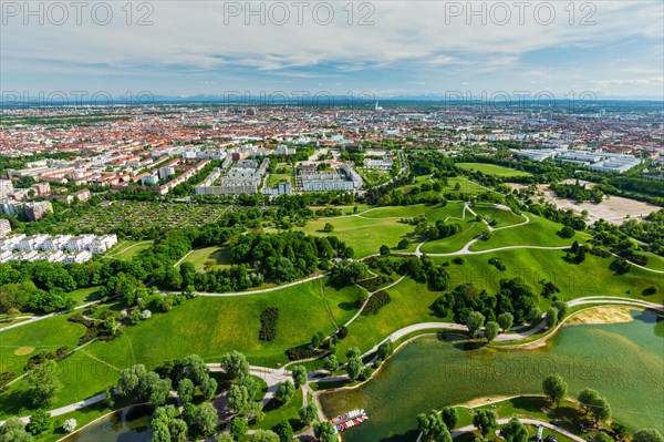 Aerial view of Olympiapark from Olympiaturm