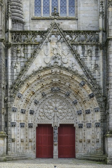 Main portal Gothic cathedral Saint-Corentin