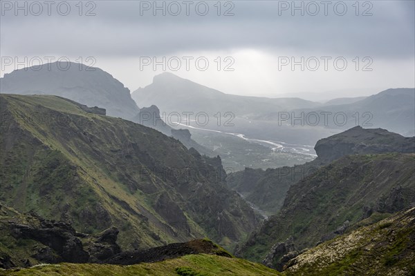 Mountain landscape with river valley