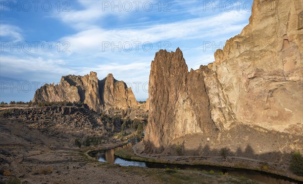 Red rock walls in the morning sun