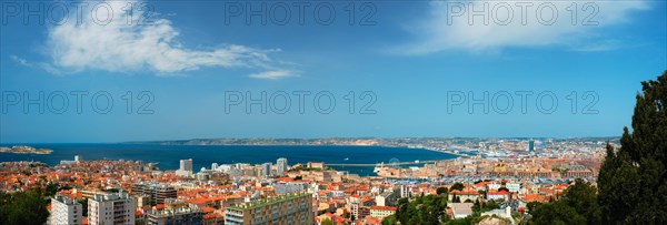 Aerial view of Marseille town. Marseille