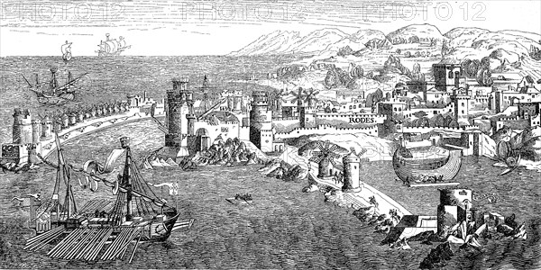 View of Rhodes towards the end of the 15th century