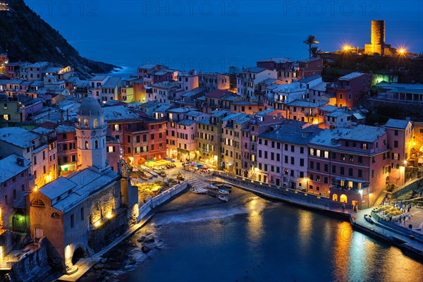 Vernazza village popular tourist destination in Cinque Terre National Park a UNESCO World Heritage Site