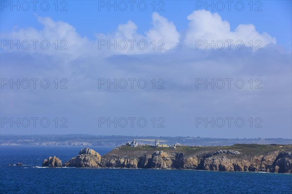 View from the Monument Aux Bretons at the Pointe de Pen Hir to the Pointe de Toulinguet near Camaret-sur-Mer on the Crozon Peninsula