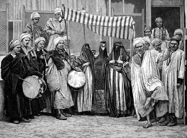 Wedding celebration in Cairo in 1865