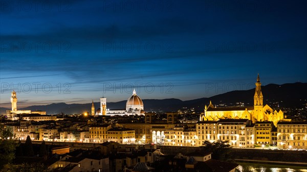 View of Florence after sunset from Piazzale Michelangelo