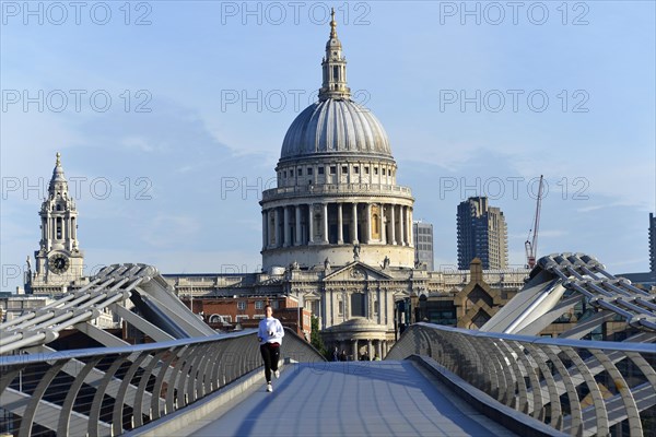 Millennium Bridge and St Paul's Cathedral in London