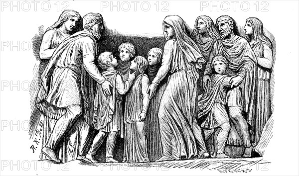 Darstellung einer deutschen Familie auf der Colonna