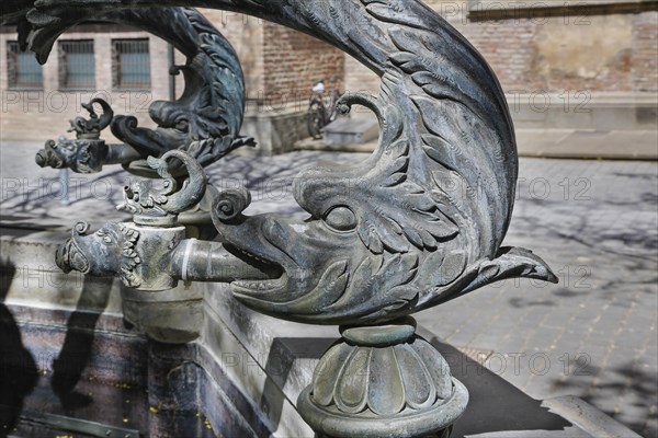 Dolphin fountain on Muensterplatz by Wolfgang Neithard