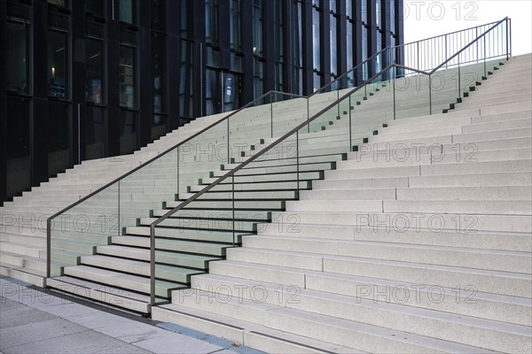 Stairs at the Hotel Hyatt Regency Duesseldorf at the Hafenspitze in the Media Harbour