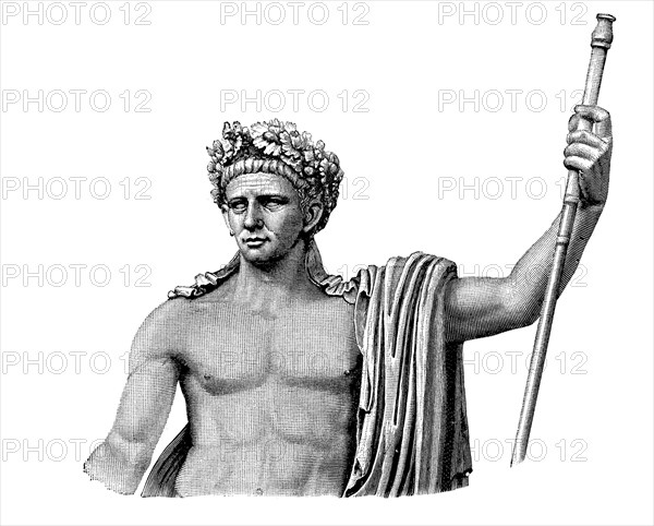 Die Triumphstatue des Claudius im Vatikanischen Museum in Rom