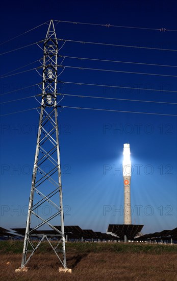 High-tech Gemasolar solar power plant in Fuentes de Andalucia near Seville