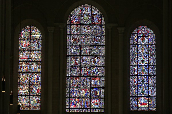 Leaded glass window in Notre Dame Cathedral of Chartres