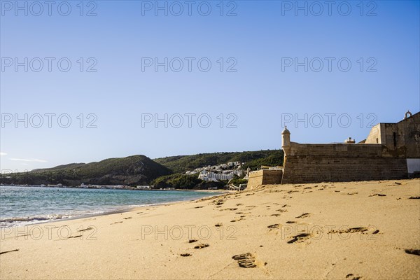 Saint James Fortress on the beach of Sesimbra