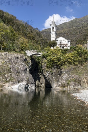 The Orrido of Saint Anna Church over the Cannobino River