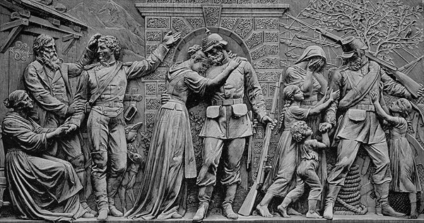 The Niederwald Monument is a monument in the Niederwald Landscape Park near Ruedesheim am Rhein in Hesse