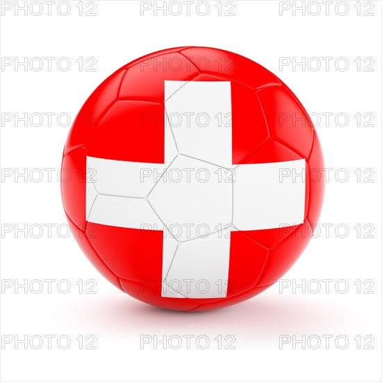 Switzerland soccer football ball with Swiss flag isolated on white background