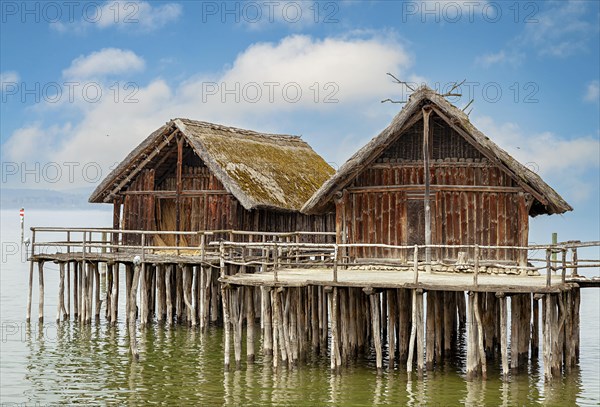 The pile village in Unteruhldingen on Lake Constance