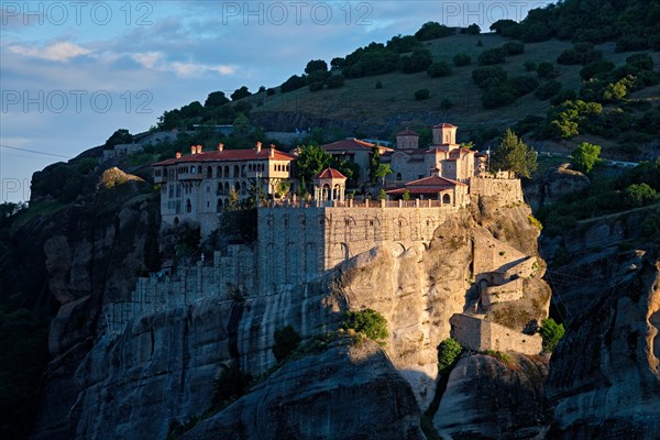 Monastery of Varlaam famous greek tourist destination Meteora in Greece on sunrise