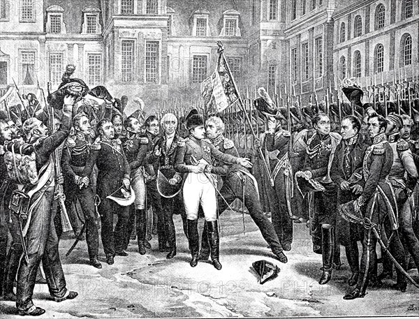Napoleon verabschiedet sich von seiner Garde in Fontainebleau am 20. April