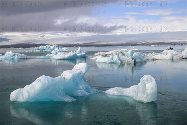 Icebergs in the glacial lake