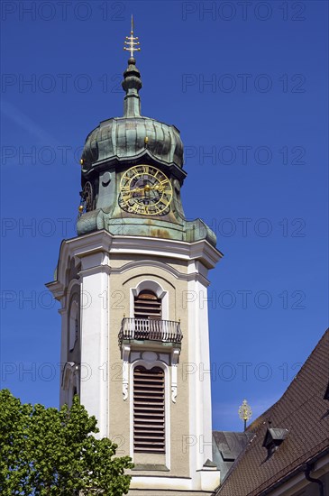 Church tower with clocks