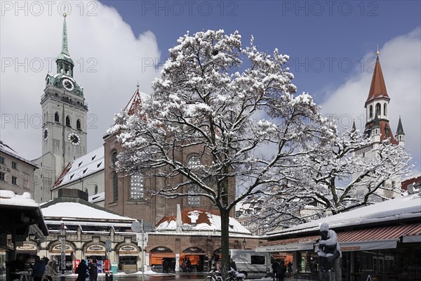 Viktualienmarkt with St. Peter's Church and Old Town Hall