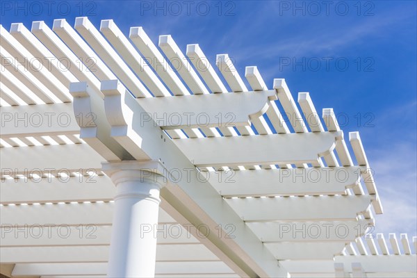 Beautiful house patio cover against the blue sky