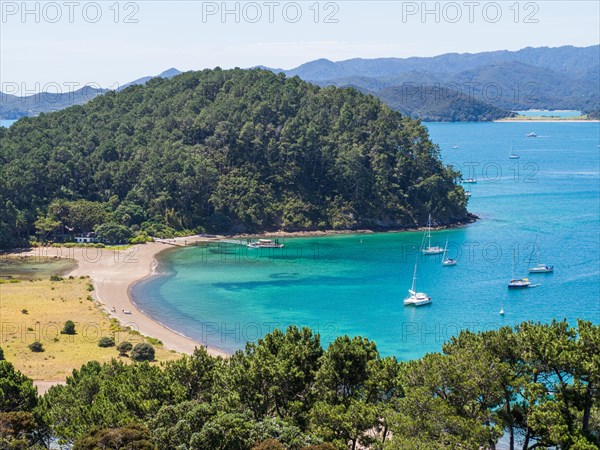 Boats anchored in the Bay of Islands