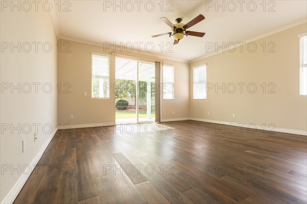 Room of house with finished wood floors