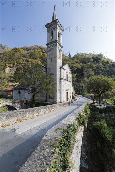 The Orrido of Saint Anna Church over the Cannobino River