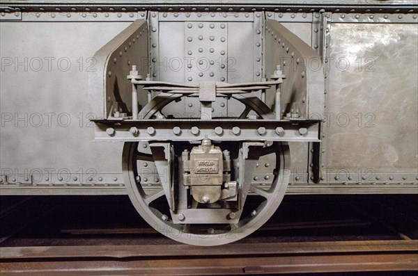 Historic spoke wheels of the Ericusbruecke swing bridge after restoration in Hafencity Hamburg