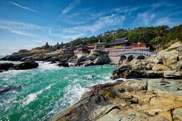 Haedong Yonggungsa Temple on sea shore. Busan