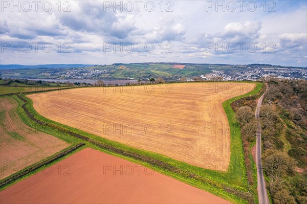 Farms and Fields over Labrador Bay from a drone