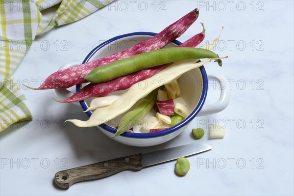 Assorted garden beans in bowl