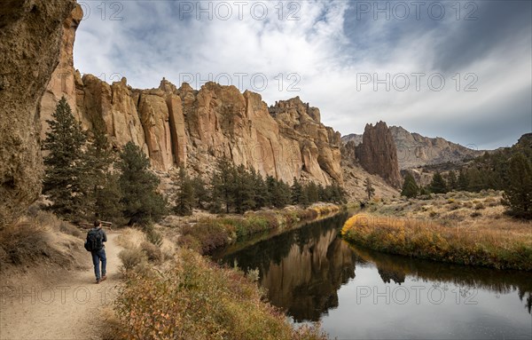 Hiker on hiking trail