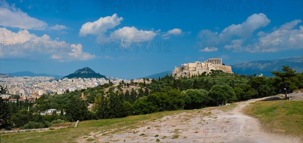 Panorama of famous greek tourist landmark